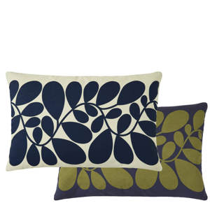 Orla Kiely Sycamore Stripe Blue/Olive Cushion